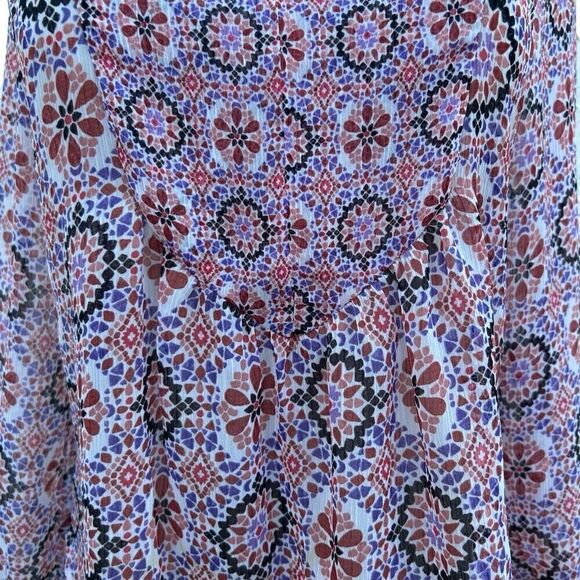 Violet + Claire Tunic Blouse Women's Medium Multicolor Keyhole Long Sleeves - Picture 6 of 15